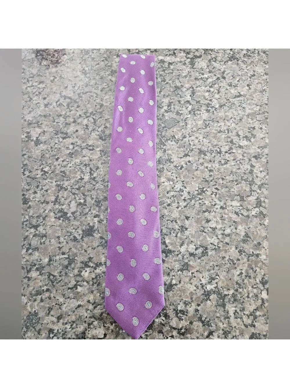 Peter Millar Men’s Silk Tie – Made in Italy – Purple Paisley – Like New